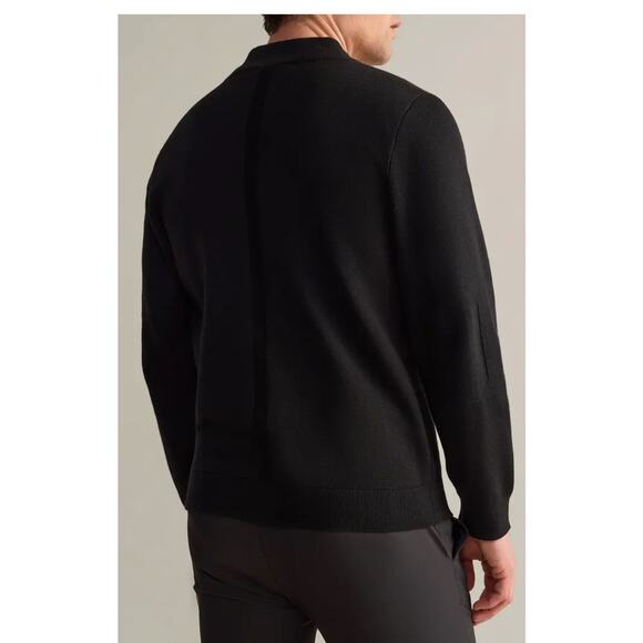 NEW w/tags Rhône Men’s Navigator Knit Bomber Large Black Full Zip Jacket Sweater - Picture 3 of 11